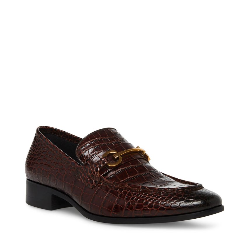 Loafers Steve Madden Philippe Crocodile Hombre Marrones Oscuro | ES WXSE09